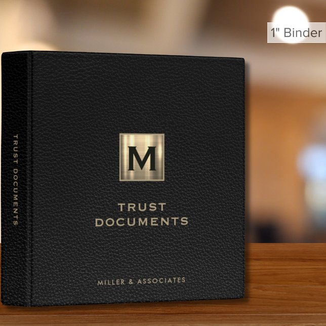 Black Leather Print Trust Document Binder (Creator Uploaded)