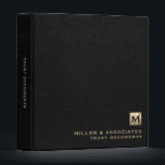 Black Leather Print Trust Documents Binder<br><div class="desc">Safeguard your trust documents with style using this black leather print trust documents binder. Crafted for law firms and estate planning professionals, this binder combines functionality and sophistication. The black leather print background exudes an aura of professionalism, while the gold accents add a touch of elegance. With its three-ring design,...</div>