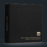 Black Leather Print Trust Documents Binder<br><div class="desc">Safeguard your trust documents with style using this black leather print trust documents binder. Crafted for law firms and estate planning professionals, this binder combines functionality and sophistication. The black leather print background exudes an aura of professionalism, while the gold accents add a touch of elegance. With its three-ring design,...</div>
