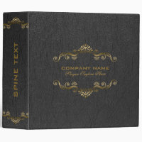 Black Leather Print With Gold Frame