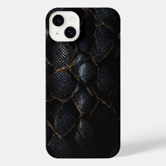 Black leather reptile skin iphone case
