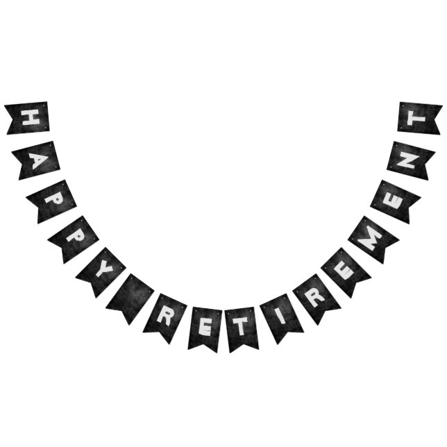 black leather retirement party bunting flags (All)