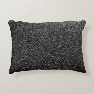 Black leather: seamless closeup texture. accent pillow