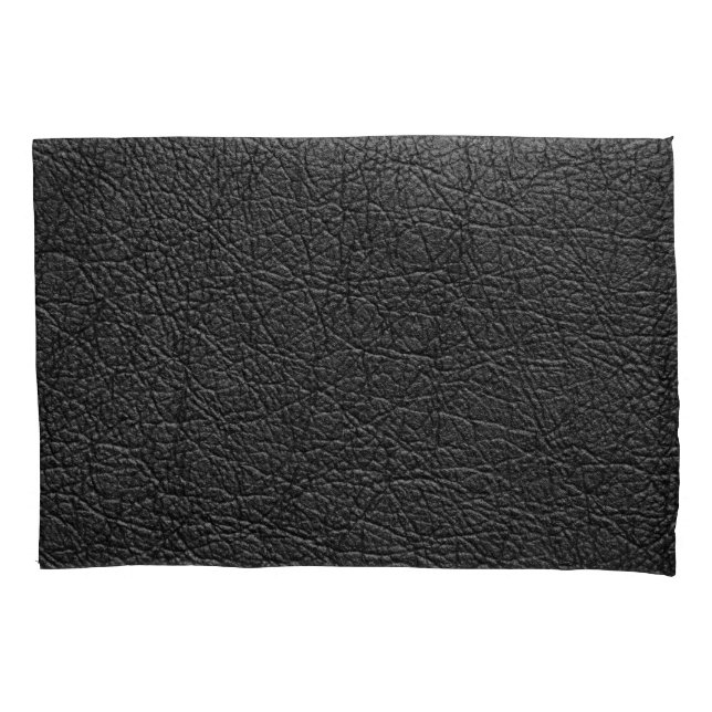 Black leather: seamless closeup texture. pillow case (Front)