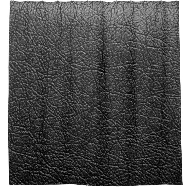Black leather: seamless closeup texture. shower curtain (Front)
