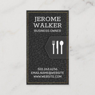 Black Leather Stitched Strap Business Card