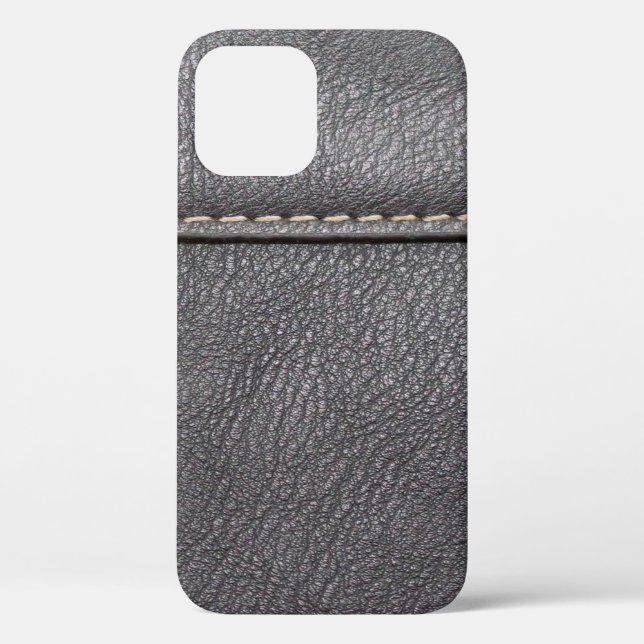 Black leather stitched with white stitching Case-Mate iPhone case (Back)