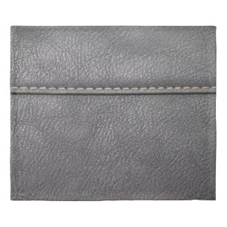 Black leather stitched with white stitching duvet cover