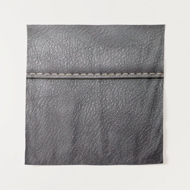 Black leather stitched with white stitching tapestry (Front)