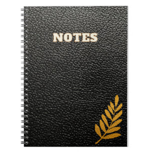 black leather style notebook