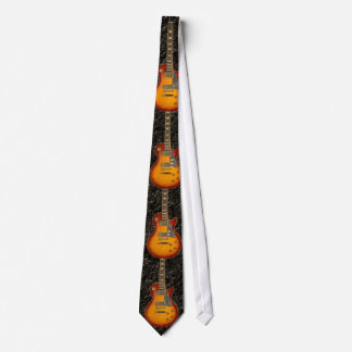 Black leather Sunburst Guitar tie