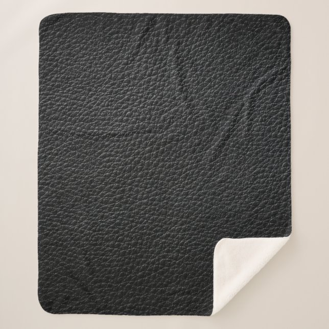 Black leather texture and backgroundleather,textur sherpa blanket (Front)