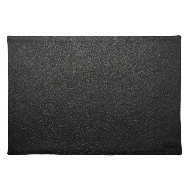 Black Leather Texture Background Cloth Placemat (Front)