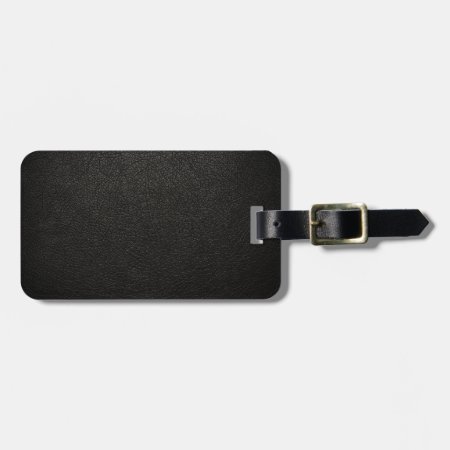 Black Leather Texture Background Luggage Tag