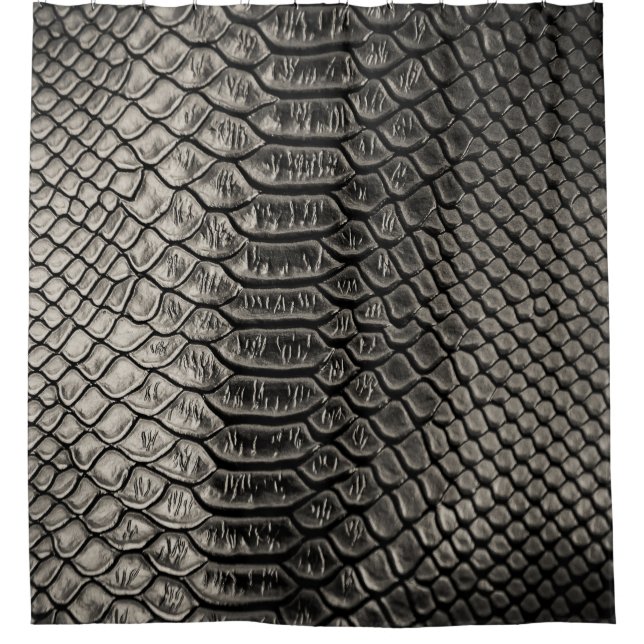 Black leather texture, background use. shower curtain (Front)