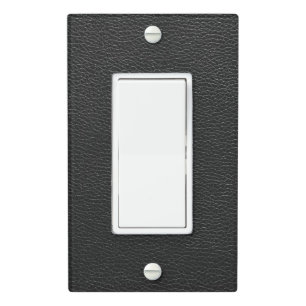 Black Leather Texture Bg Single Rocker Light Switch Cover