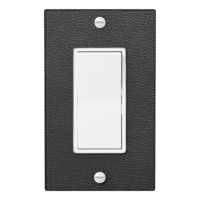 Black Leather Texture Bg Single Rocker Light Switch Cover (In Situ)