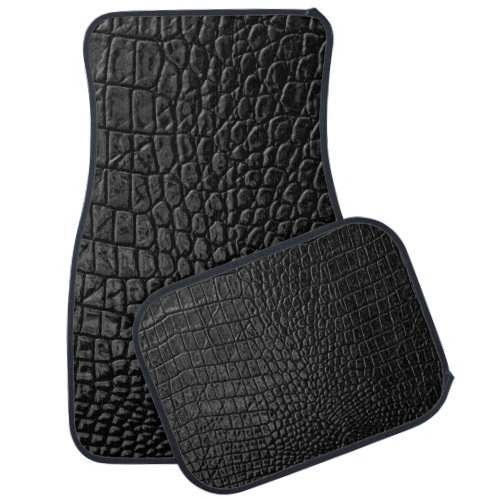 Black leather texture car floor mat