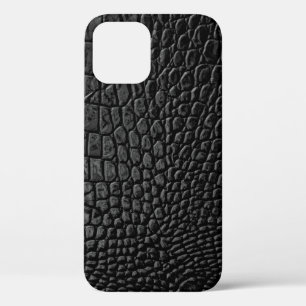 Black leather texture iPhone 12 case