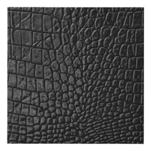 Black leather texture faux canvas print