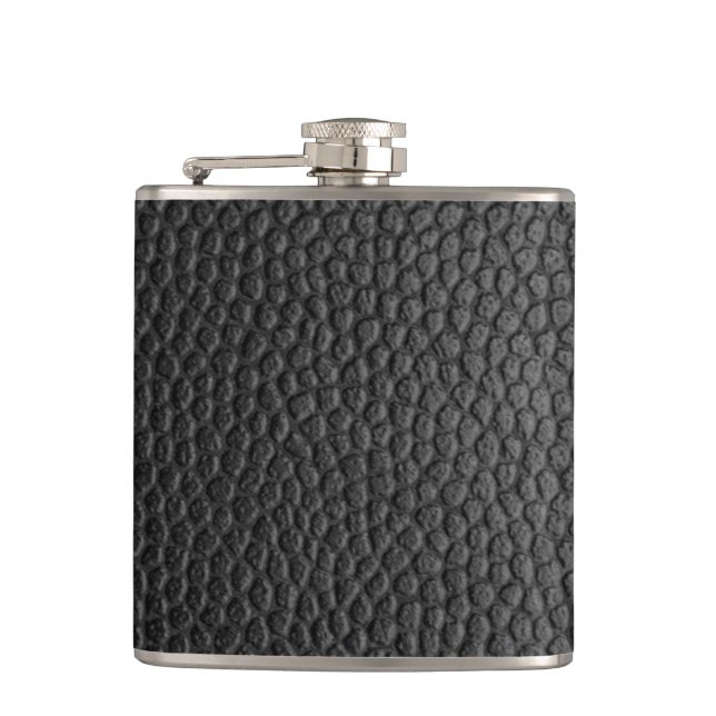 Black Leather Texture Flask (Front)