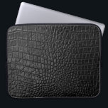 Black leather texture laptop sleeve<br><div class="desc">Black leather texture</div>