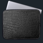 Black leather texture laptop sleeve<br><div class="desc">Black leather texture</div>