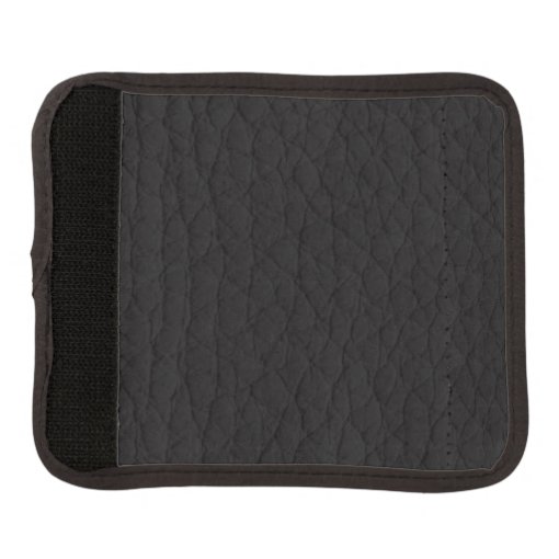 Black Leather Texture Luggage Handle Wrap | Zazzle