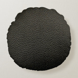 Black leather texture or background. abstract,anim round pillow