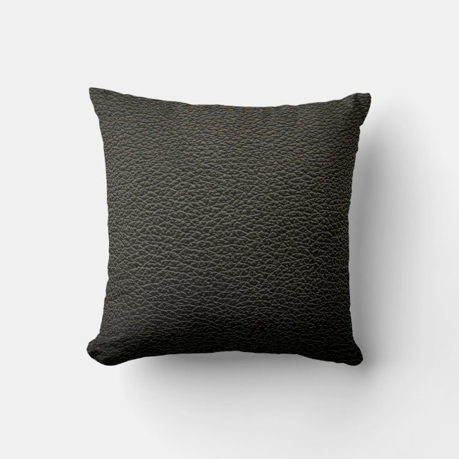 Black leather texture or background. abstract,anim throw pillow (Front)