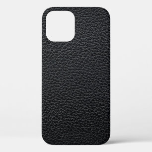 Black leather texture or background. leather,textu iPhone 12 case