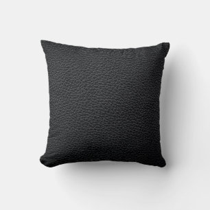 Black leather texture or background. leather,textu throw pillow