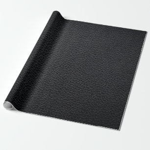 Black leather texture or background. leather,textu wrapping paper