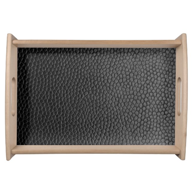 Black Leather Texture Serving Tray (Front)
