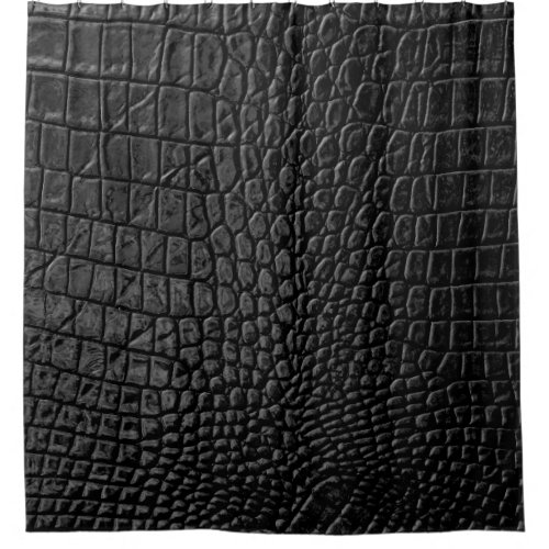 Black leather texture shower curtain