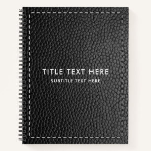 Black Leather Texture & Stitching  Notebook