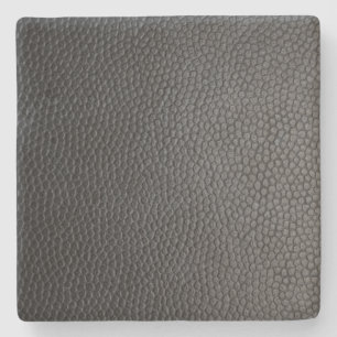 Black Leather Texture Stone Coaster