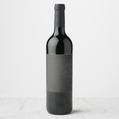 Black Leather Texture Wine Label