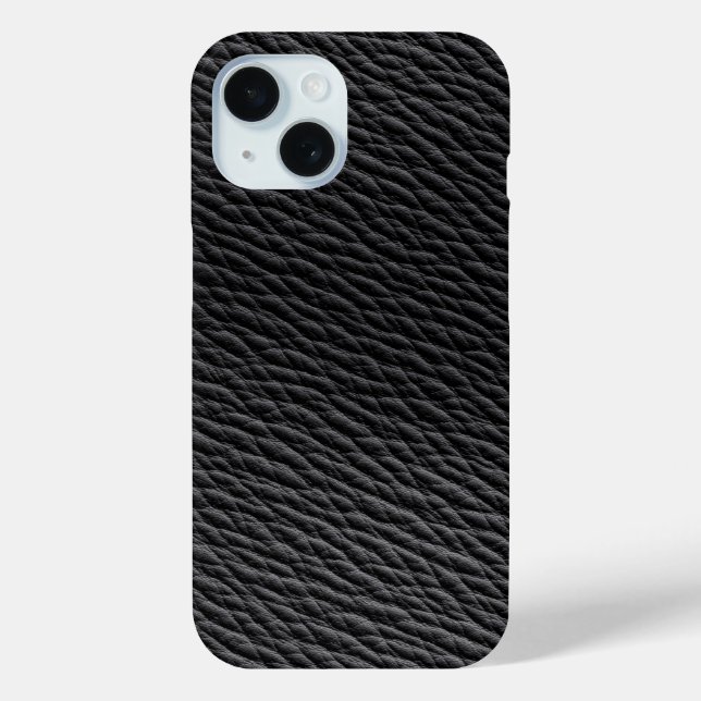 Black Leather Textured Phone Case (Back)