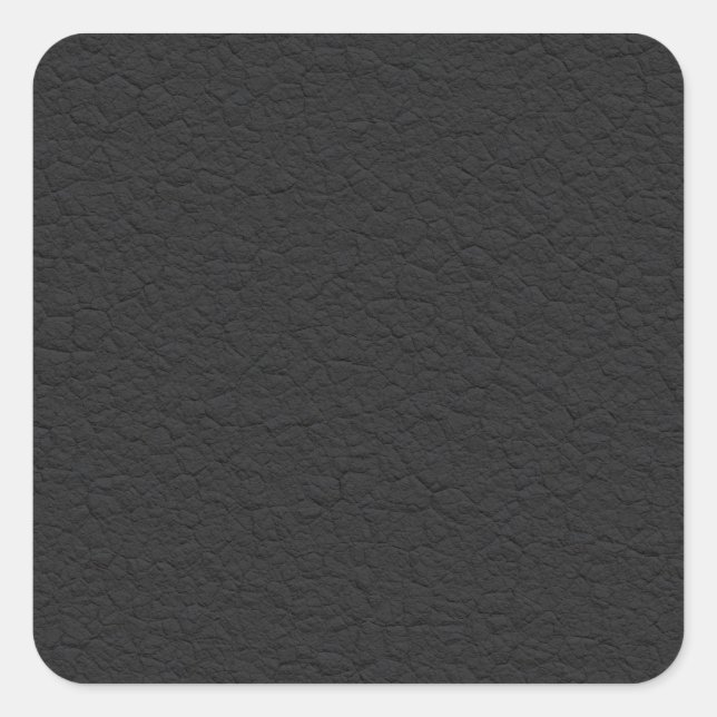 Black Leather Textured Square Sticker (Front)
