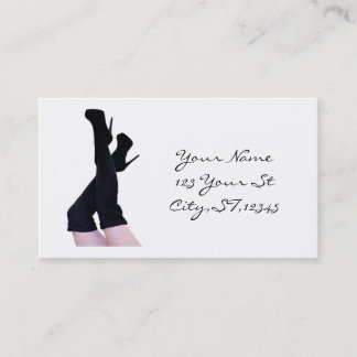 Black Leather Thigh-high Boots Thunder_Cove Business Card