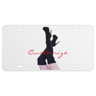 Black Leather Thigh-high Boots Thunder_Cove License Plate