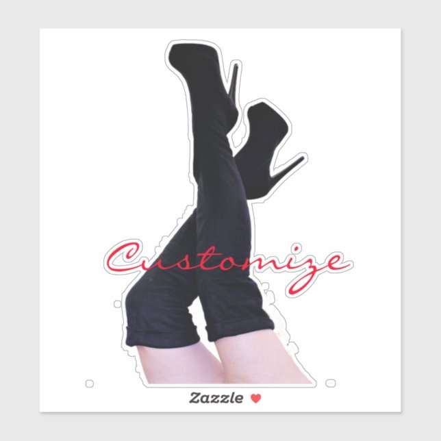 Black Leather Thigh-high Boots Thunder_Cove Sticker (Sheet)