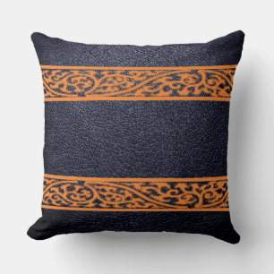 Black Leather Throw Pillow