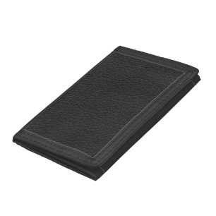 Black leather tri-fold wallet