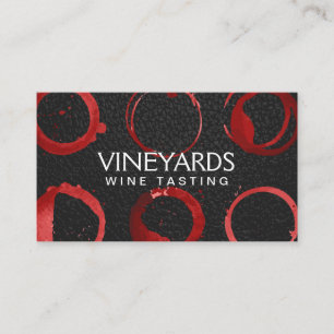 Black Leather Wine Glass Stain Business Card