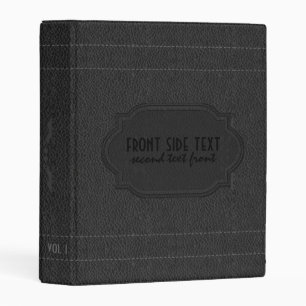 Black Leather With Stitches Accents Mini Binder