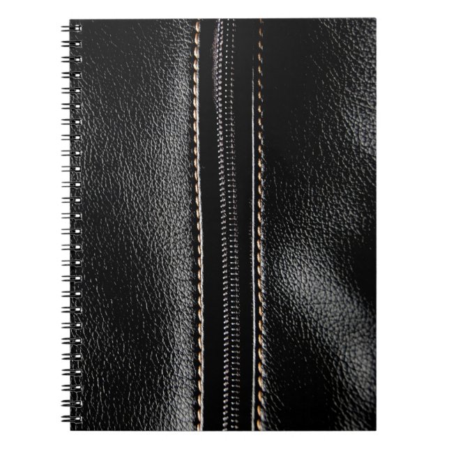 Black Leather with Zipper Notebook (Front)