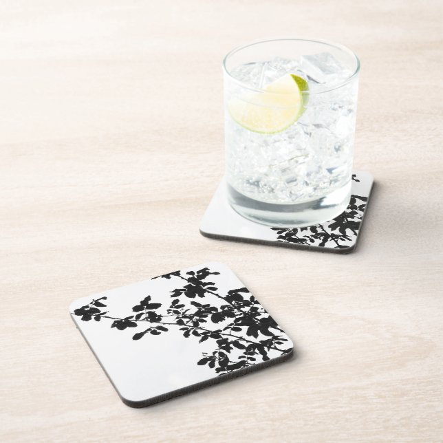 Black Leaves Coasters (Right Side)