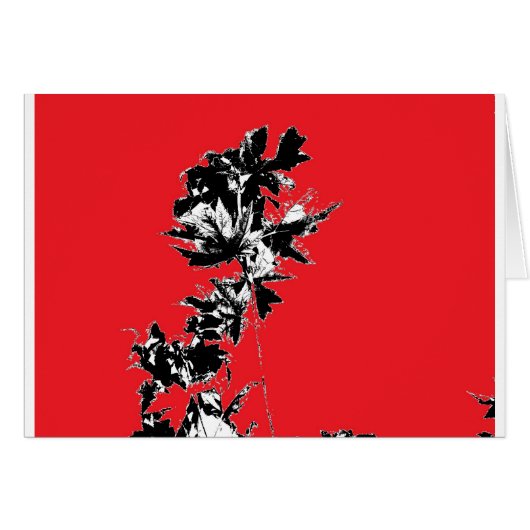 Black Leaves on Red Background Cards (Front Horizontal)